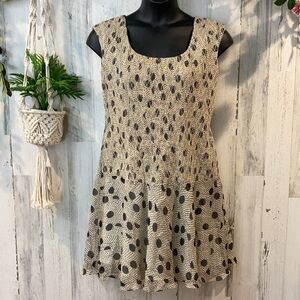 NWT/W Worth 100% Silk Ivory Pleated Dot Party Dress